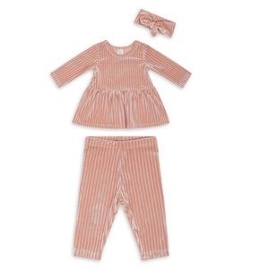 Baby girl pink velour 2 piece set